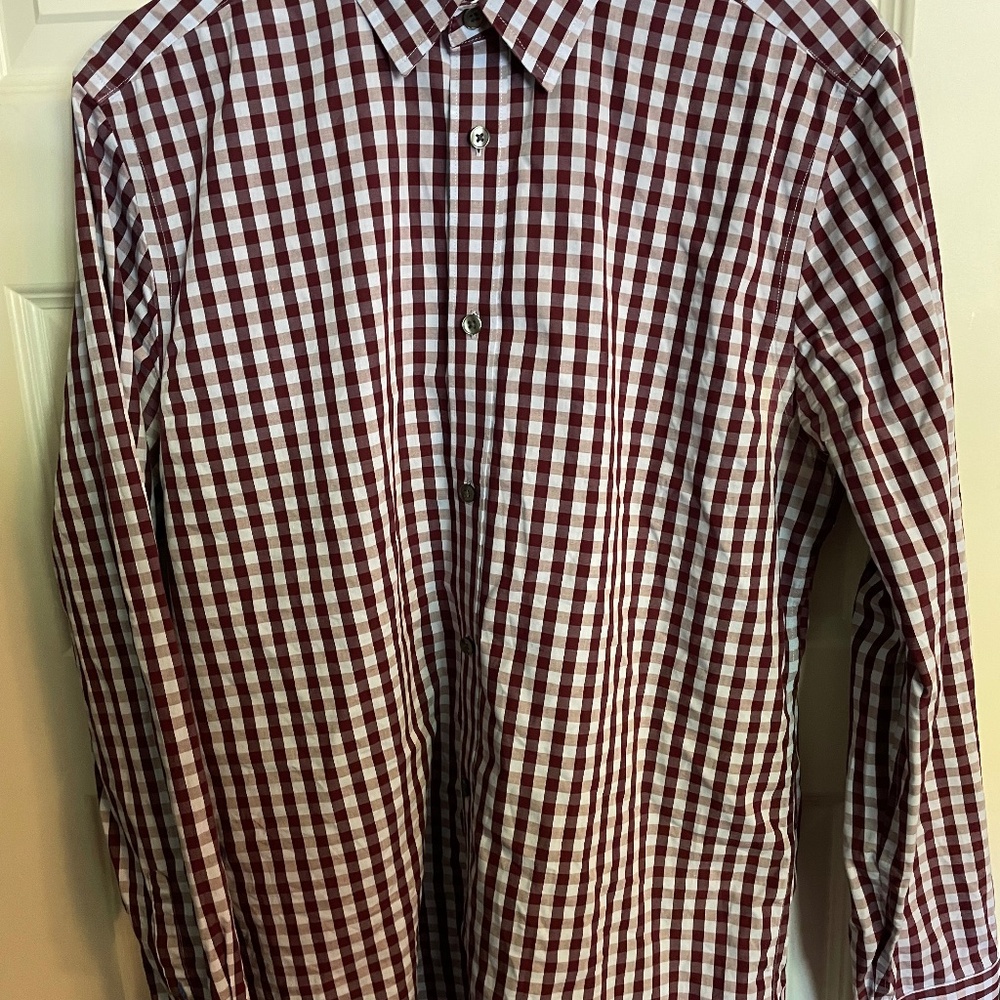 Gap Mens Casual Long Sleeve Button Up Shirt Size L 16.5 Slim Fit